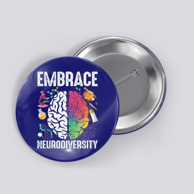 Embrace Neurodiversity Autism Awareness ASD  Wo kid Button