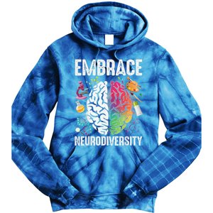 Embrace Neurodiversity Autism Awareness ASD  Wo kid Tie Dye Hoodie