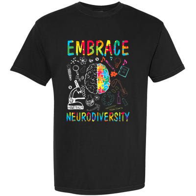 Embrace Neurodiversity Autism Awareness ASD Garment-Dyed Heavyweight T-Shirt