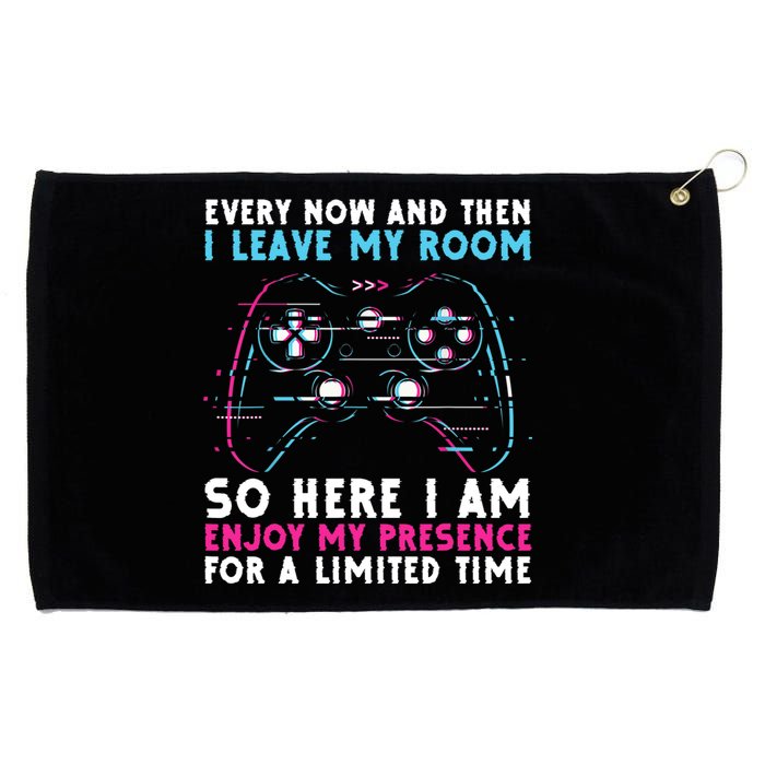 Every Now And Then I Leave My Room Funny Gaming Grommeted Golf Towel