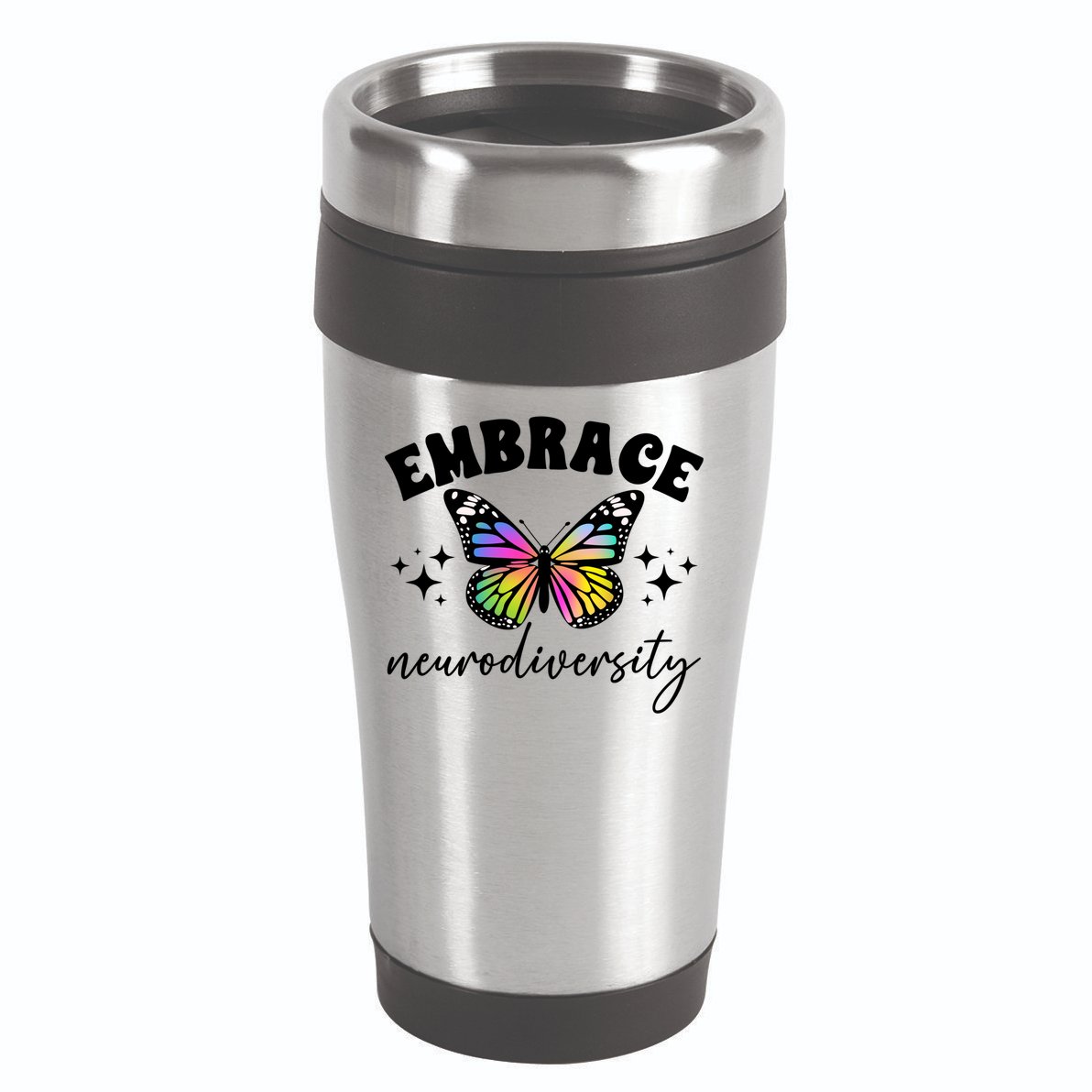 Embrace Neurodiversity Autism Neurodivergent Gift 16oz Travel Tumbler