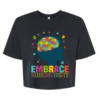 Embrace Neurodiversity Autism Awareness ASD Neurodiversity Bella+Canvas Jersey Crop Tee