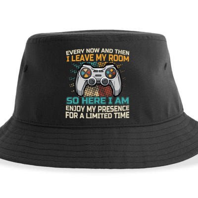 Every Now And Then I Leave My Room Funny Gaming Gamer Gift Sustainable Bucket Hat