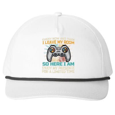 Every Now And Then I Leave My Room Funny Gaming Gamer Gift Snapback Five-Panel Rope Hat