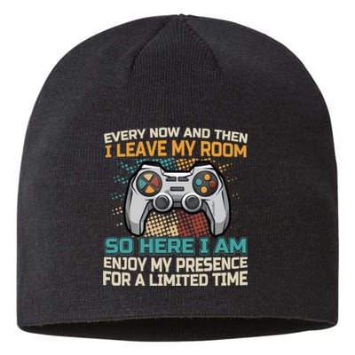 Every Now And Then I Leave My Room Funny Gaming Gamer Gift Sustainable Beanie