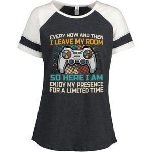 Every Now And Then I Leave My Room Funny Gaming Gamer Gift Enza Ladies Jersey Colorblock Tee