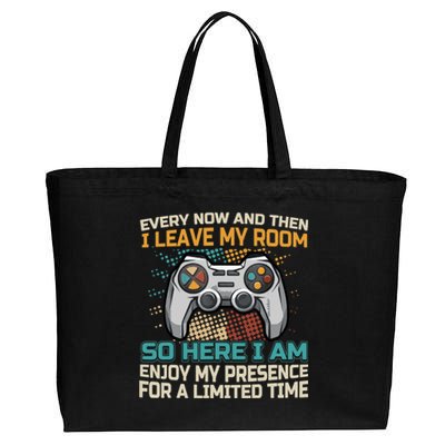 Every Now And Then I Leave My Room Funny Gaming Gamer Gift Cotton Canvas Jumbo Tote