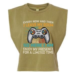 Every Now And Then I Leave My Room Funny Gaming Gamer Gift Garment-Dyed Women's Muscle Tee