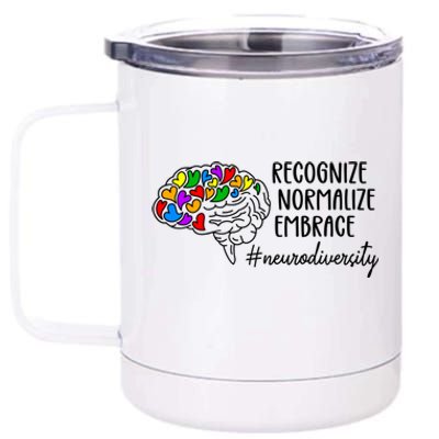 Embrace Neurodiversity Autism Month Neurodivergent Gift 12 oz Stainless Steel Tumbler Cup