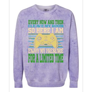 Every Now And Then I Leave My Room Gaming Funny Gamers Colorblast Crewneck Sweatshirt