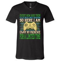 Every Now And Then I Leave My Room Gaming Funny Gamers V-Neck T-Shirt