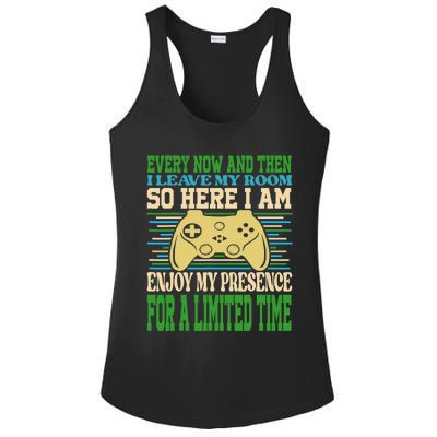 Every Now And Then I Leave My Room Gaming Funny Gamers Ladies PosiCharge Competitor Racerback Tank