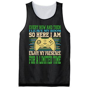 Every Now And Then I Leave My Room Gaming Funny Gamers Mesh Reversible Basketball Jersey Tank