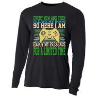 Every Now And Then I Leave My Room Gaming Funny Gamers Cooling Performance Long Sleeve Crew