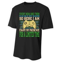 Every Now And Then I Leave My Room Gaming Funny Gamers Performance Sprint T-Shirt