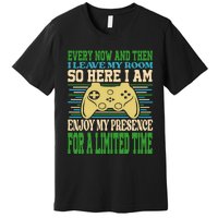 Every Now And Then I Leave My Room Gaming Funny Gamers Premium T-Shirt