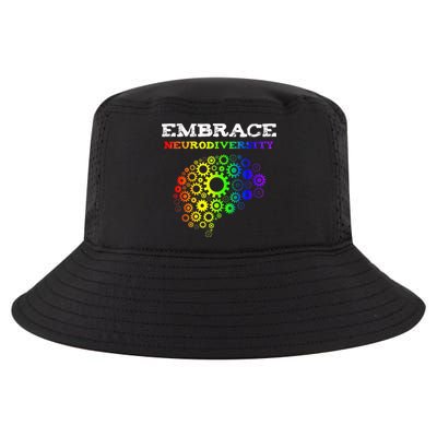 Embrace Neurodiversity Autism ADHD Rainbow Brain Screws Cool Comfort Performance Bucket Hat