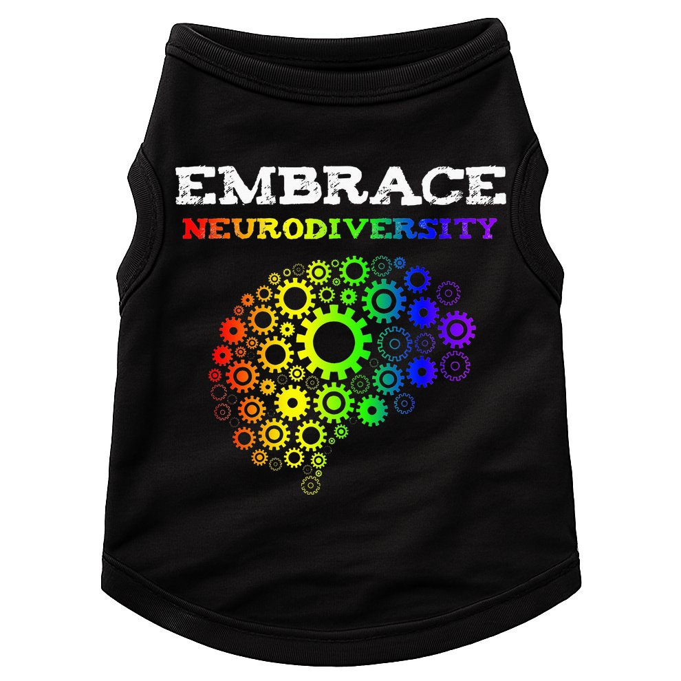 Embrace Neurodiversity Autism ADHD Rainbow Brain Screws Doggie Tank