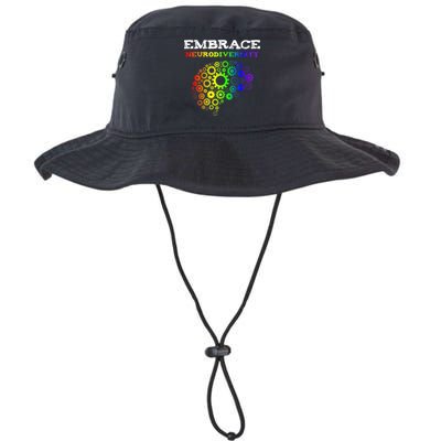Embrace Neurodiversity Autism ADHD Rainbow Brain Screws Bucket Hat