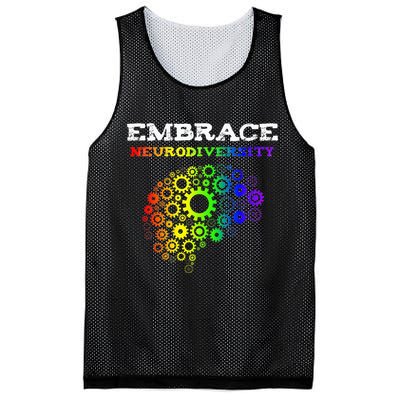 Embrace Neurodiversity Autism ADHD Rainbow Brain Screws Mesh Reversible Basketball Jersey Tank