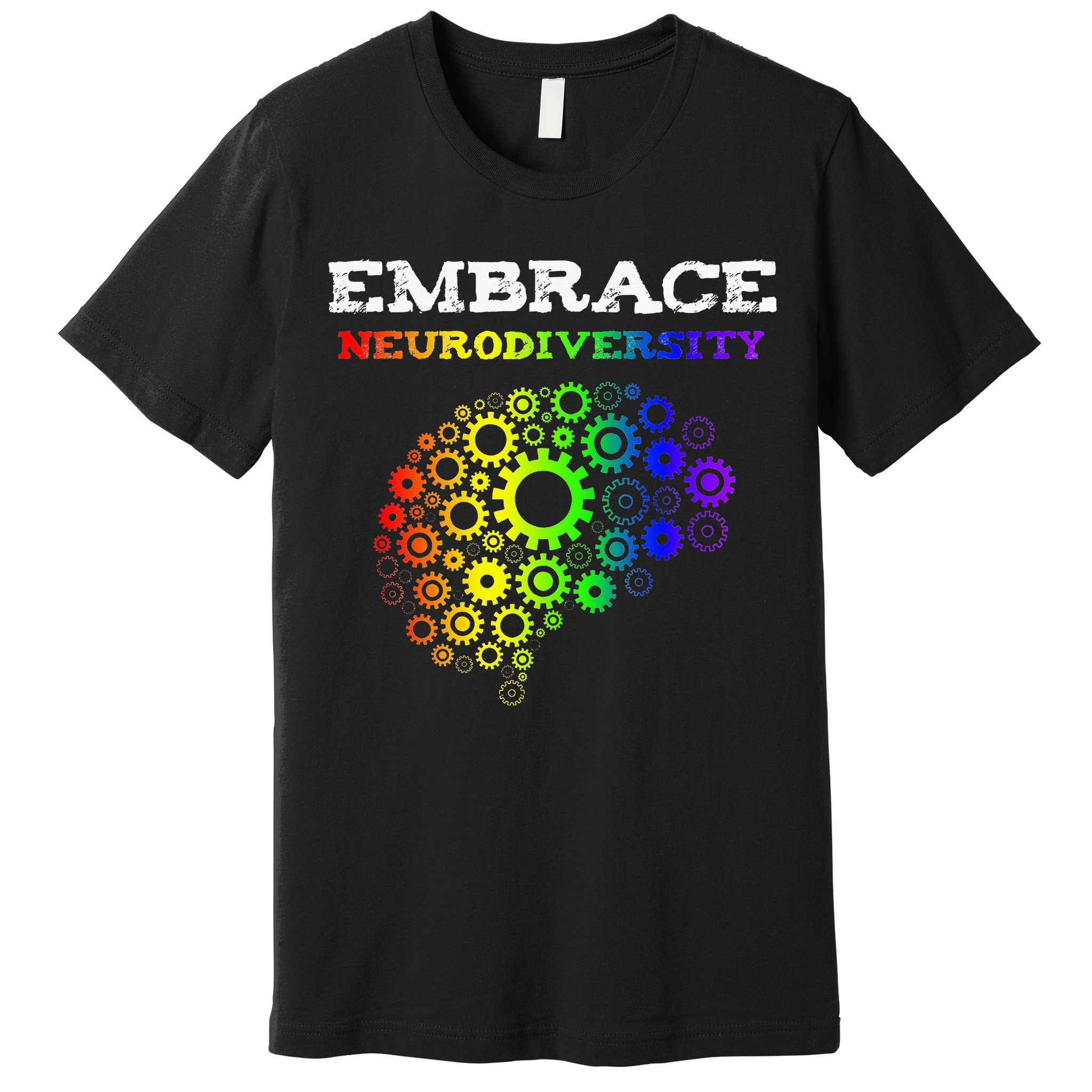 Embrace Neurodiversity Autism ADHD Rainbow Brain Screws Premium T-Shirt
