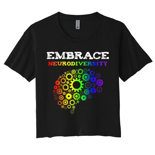 Embrace Neurodiversity Autism ADHD Rainbow Brain Screws Crop Top