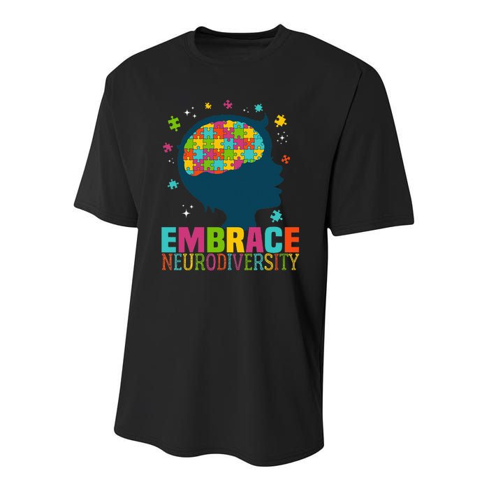 Embrace Neurodiversity Autism Awareness ASD Neurodiversity Youth Performance Sprint T-Shirt