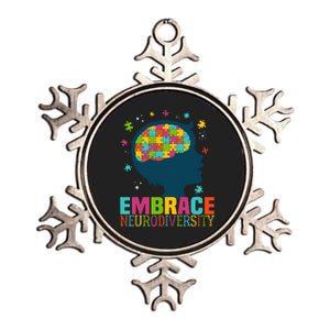 Embrace Neurodiversity Autism Awareness ASD Neurodiversity Metallic Star Ornament