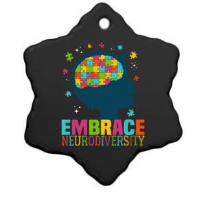 Embrace Neurodiversity Autism Awareness ASD Neurodiversity Ceramic Star Ornament