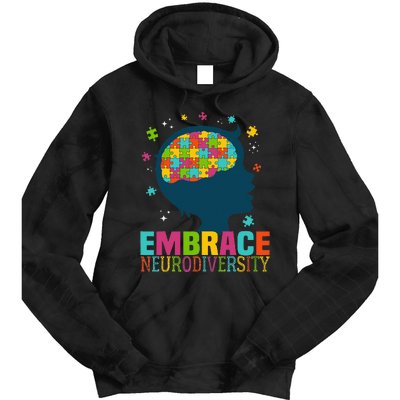 Embrace Neurodiversity Autism Awareness ASD Neurodiversity Tie Dye Hoodie