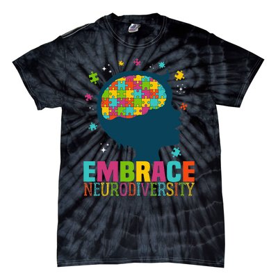 Embrace Neurodiversity Autism Awareness ASD Neurodiversity Tie-Dye T-Shirt