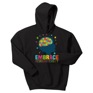 Embrace Neurodiversity Autism Awareness ASD Neurodiversity Kids Hoodie