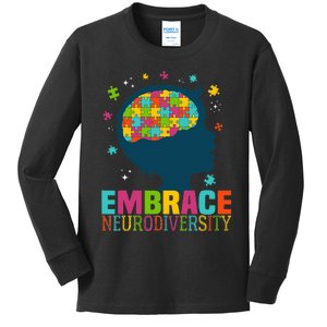 Embrace Neurodiversity Autism Awareness ASD Neurodiversity Kids Long Sleeve Shirt