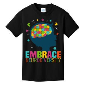 Embrace Neurodiversity Autism Awareness ASD Neurodiversity Kids T-Shirt