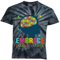 Embrace Neurodiversity Autism Awareness ASD Neurodiversity Kids Tie-Dye T-Shirt