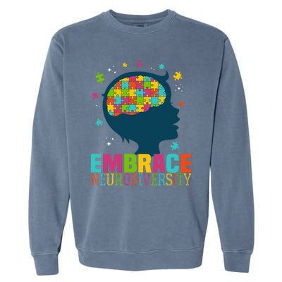 Embrace Neurodiversity Autism Awareness ASD Neurodiversity Garment-Dyed Sweatshirt