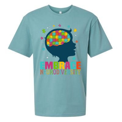 Embrace Neurodiversity Autism Awareness ASD Neurodiversity Sueded Cloud Jersey T-Shirt