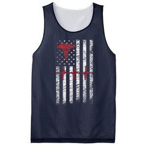 ER Nurse American Flag Design Emergency Nurses Day Mesh Reversible Basketball Jersey Tank