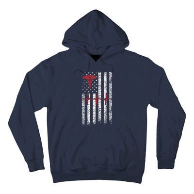 ER Nurse American Flag Design Emergency Nurses Day Tall Hoodie