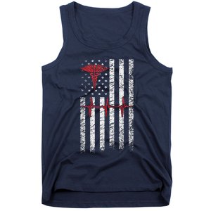 ER Nurse American Flag Design Emergency Nurses Day Tank Top