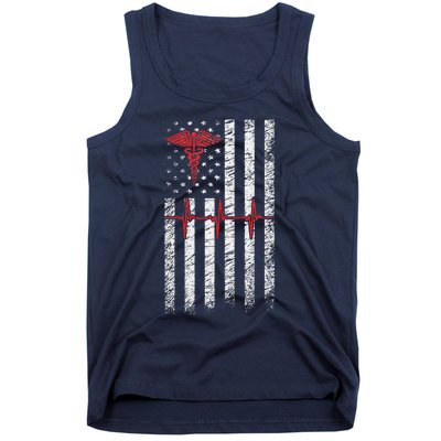 ER Nurse American Flag Design Emergency Nurses Day Tank Top