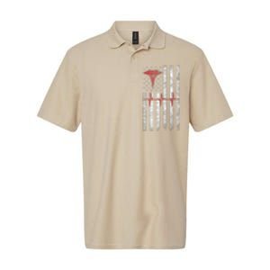 ER Nurse American Flag Design Emergency Nurses Day Softstyle Adult Sport Polo