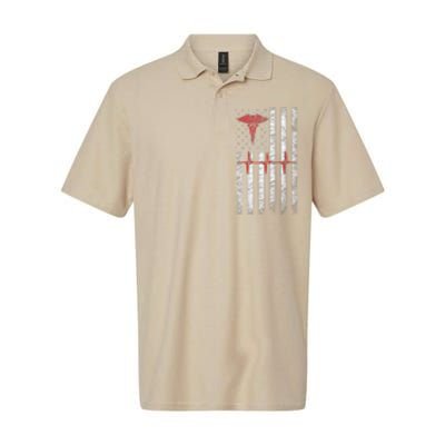 ER Nurse American Flag Design Emergency Nurses Day Softstyle Adult Sport Polo