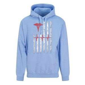 ER Nurse American Flag Design Emergency Nurses Day Unisex Surf Hoodie