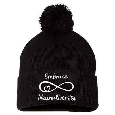 Embrace Neurodiversity Autism Awareness Teacher Mom Pom Pom 12in Knit Beanie