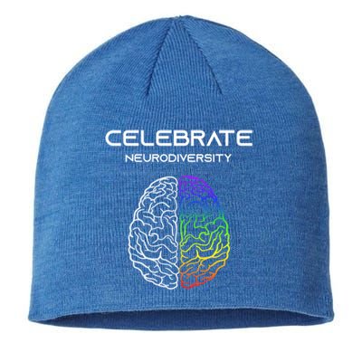 Embrace Neurodiversity Autism Adhd Asd Rainbow Brain Meaningful Gift Sustainable Beanie