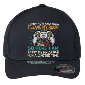 Every Now And Then I Leave My Room Funny Gaming Flexfit Unipanel Trucker Cap