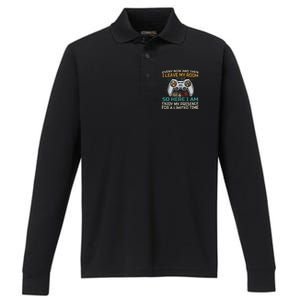 Every Now And Then I Leave My Room Funny Gaming Performance Long Sleeve Polo