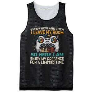 Every Now And Then I Leave My Room Funny Gaming Mesh Reversible Basketball Jersey Tank