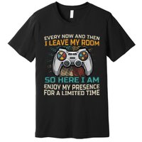 Every Now And Then I Leave My Room Funny Gaming Premium T-Shirt